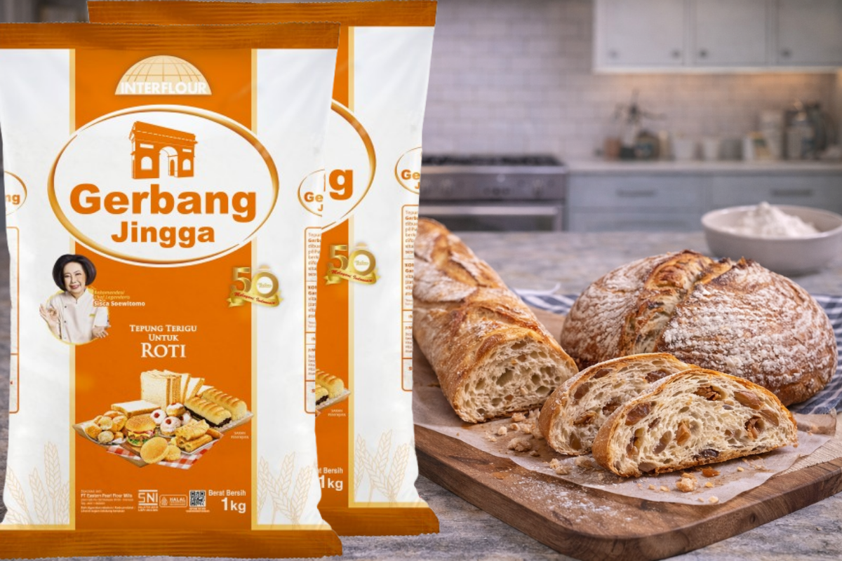 tepung terigu gerbang jingga dan sourdough