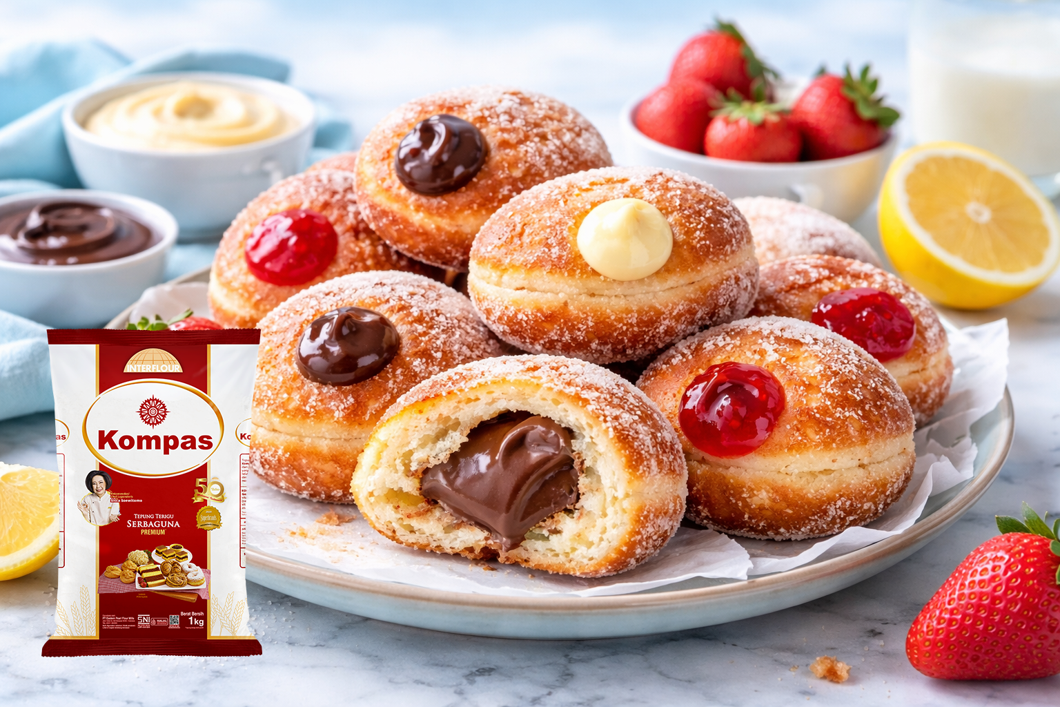 bomboloni dan tepung terigu kompas