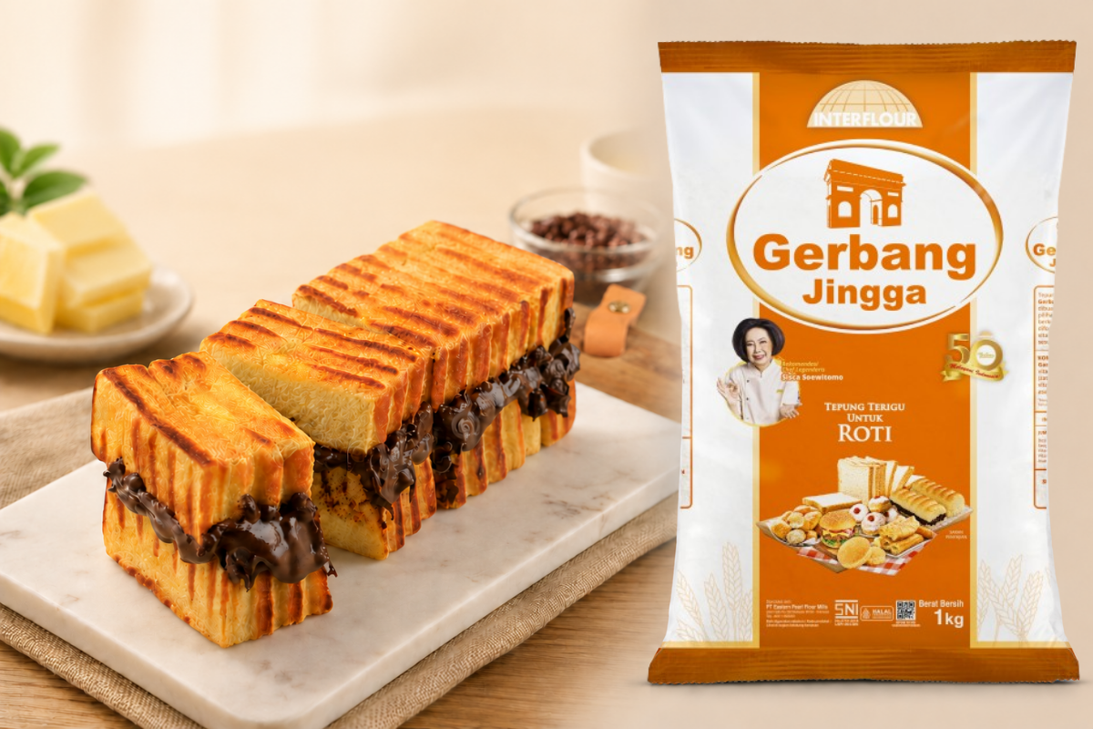 roti bakar dan tepung terigu gerbang jingga