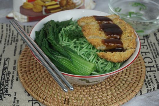 mie hijau ayam teriyaki
