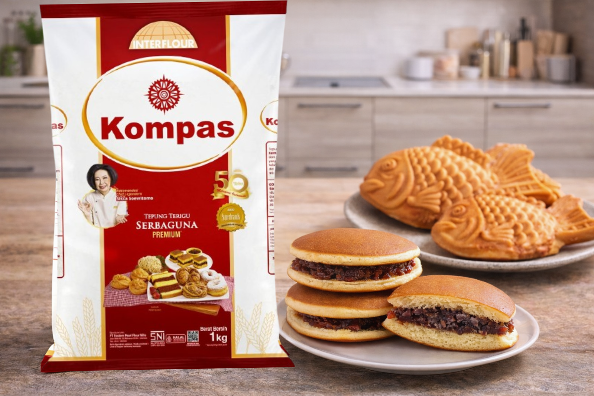 tepung terigu kompas dan dorayaki