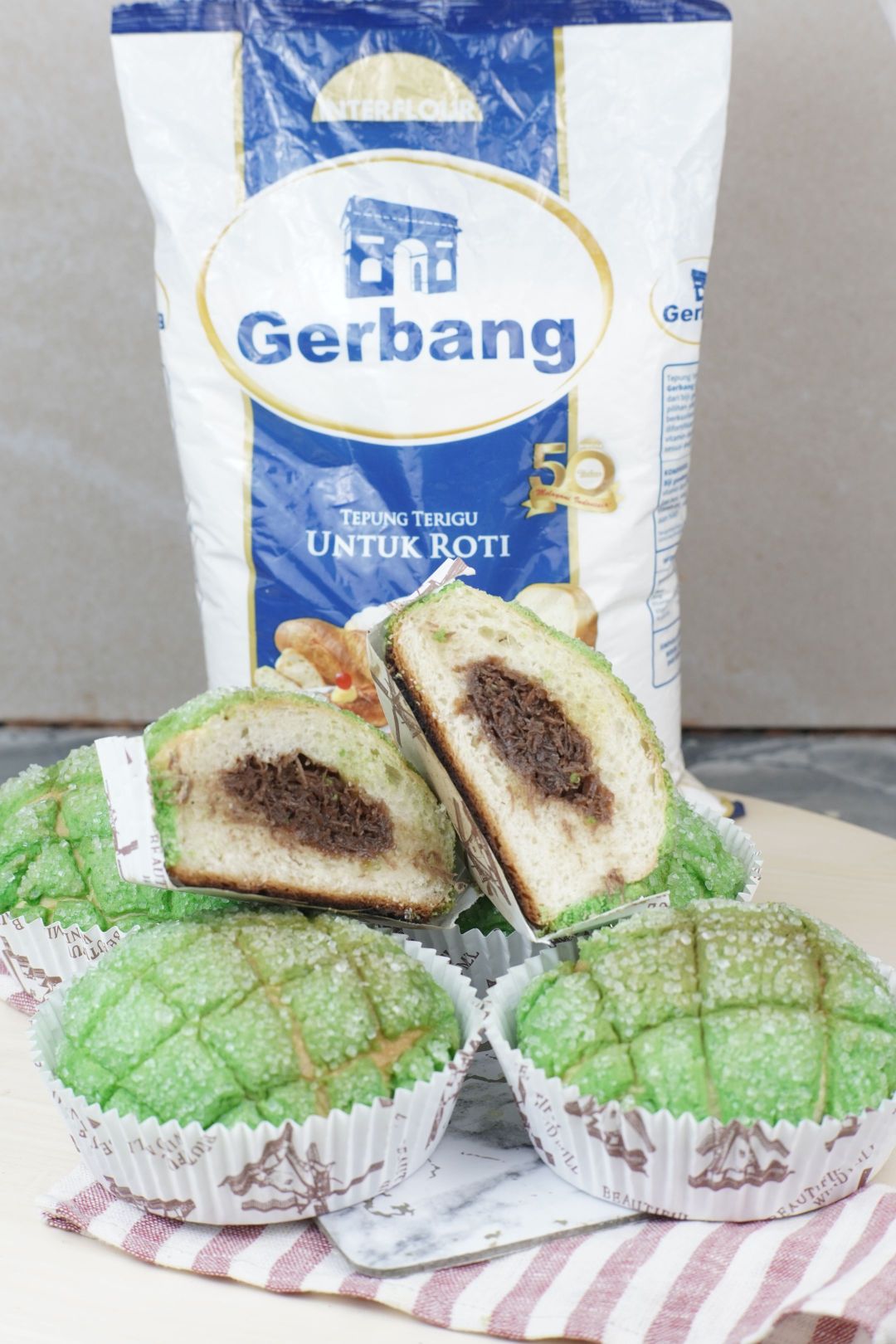 melon pan pandan