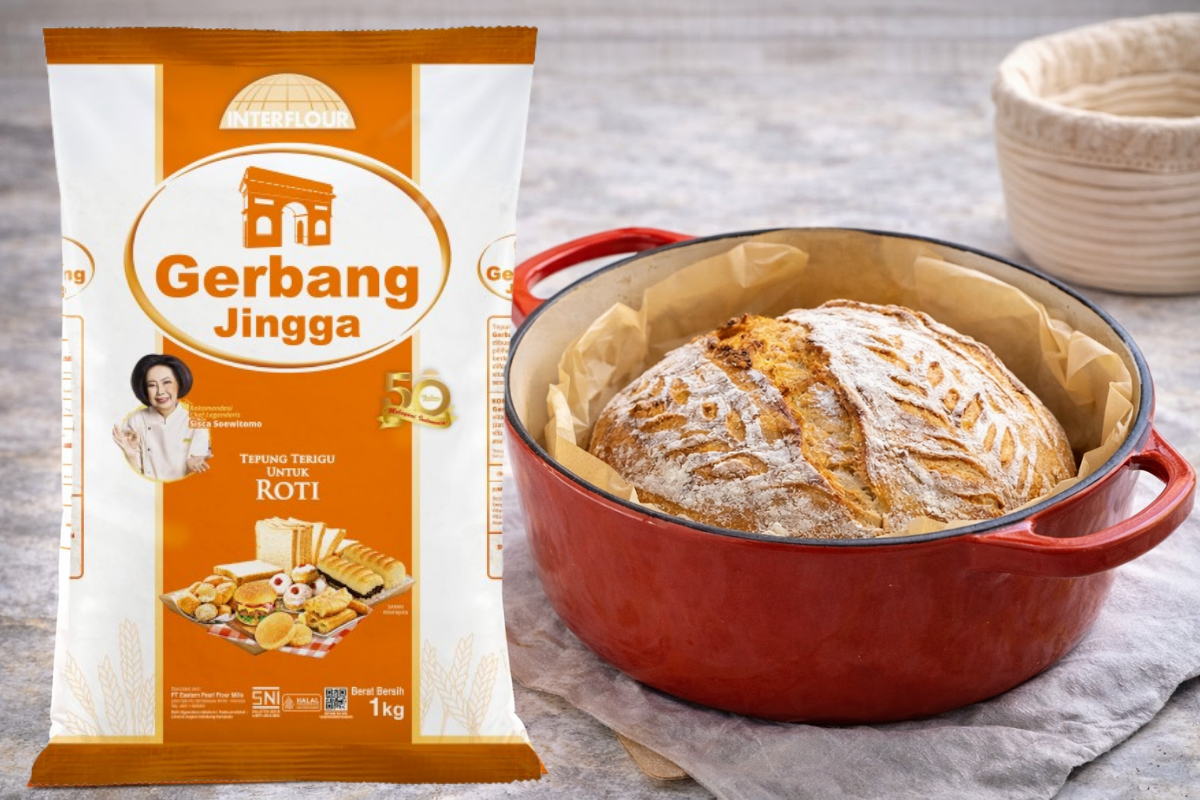 sourdough dan dutch oven dan tepung terigu gerbang jingga