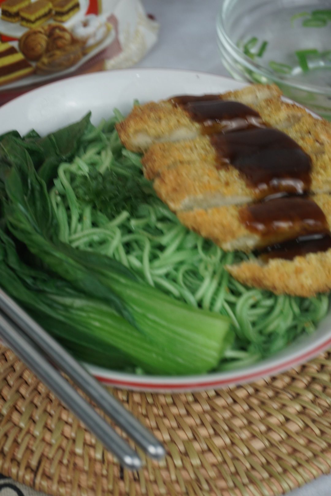 mie hijau ayam teriyaki