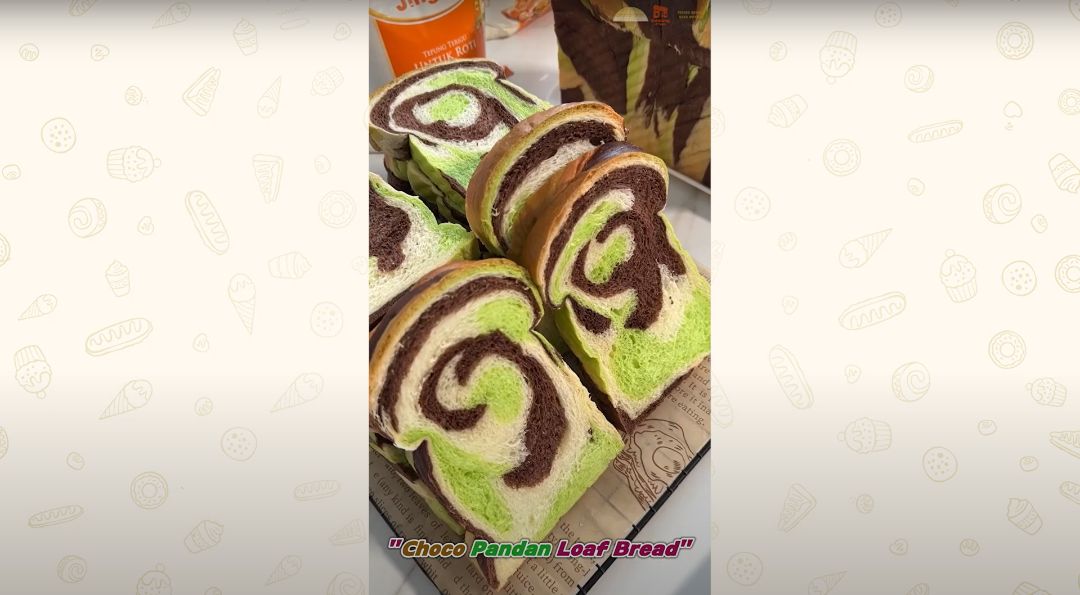 Choco Pandan Loaf Bread