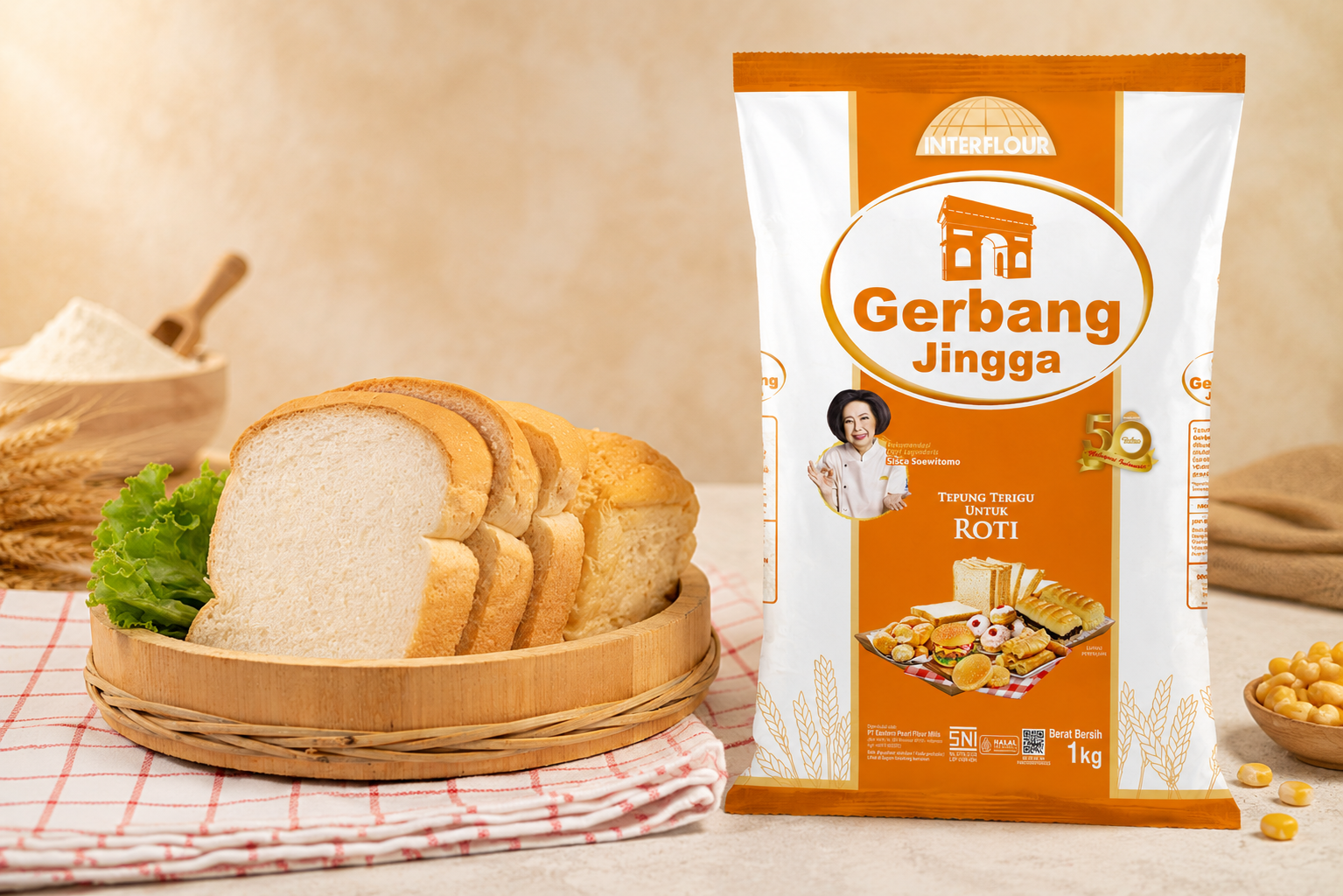 roti tawar dan tepung terigu gerbang jingga