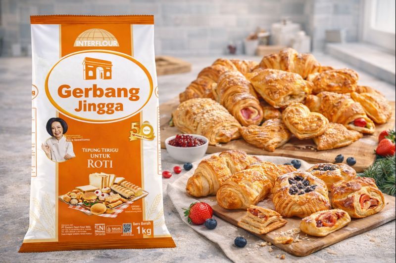 croissant dan tepung terigu gerbang jingga