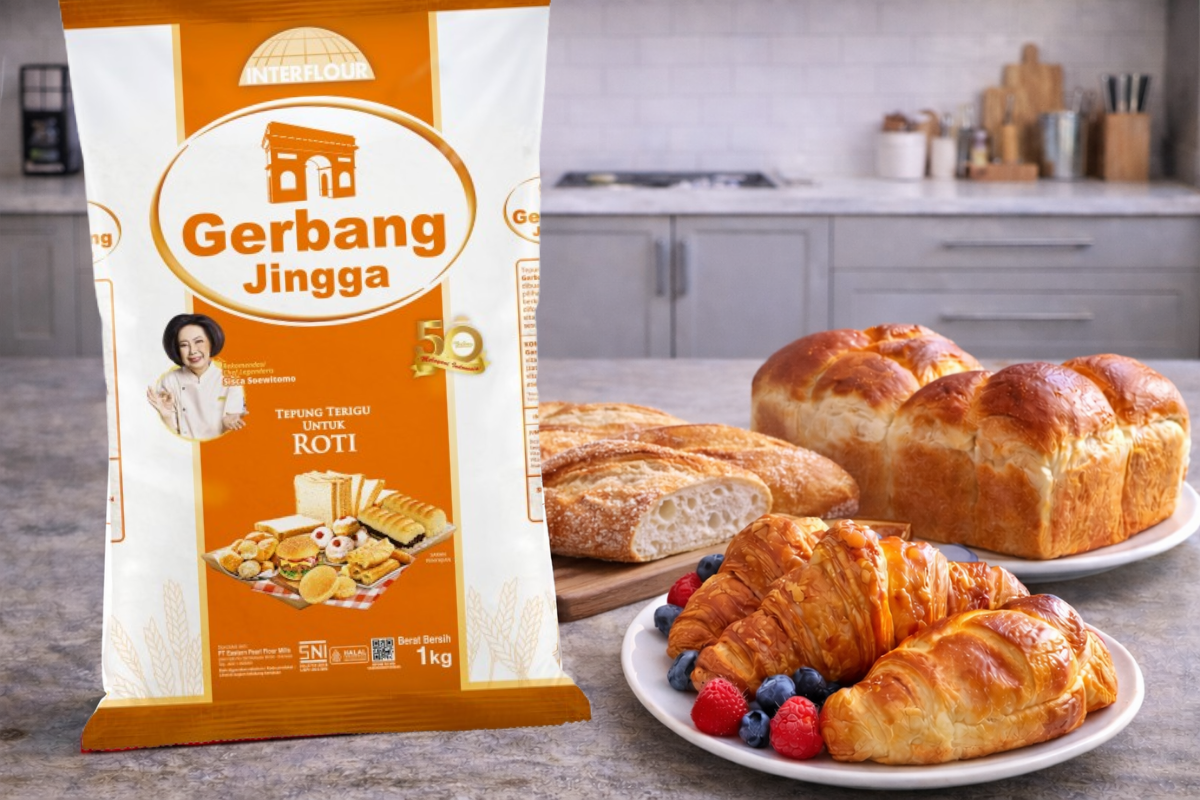 tepung gerbang jingga dan roti prancis