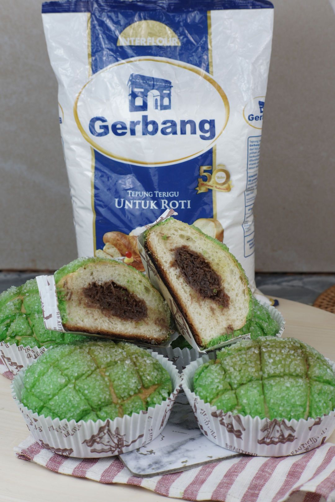 melon pan pandan