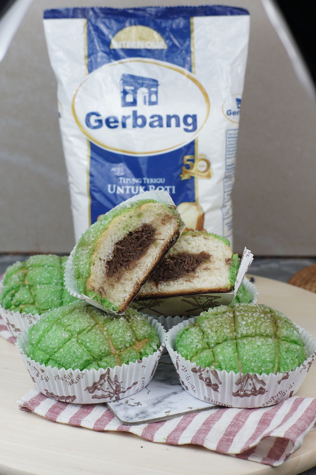 melon pan pandan