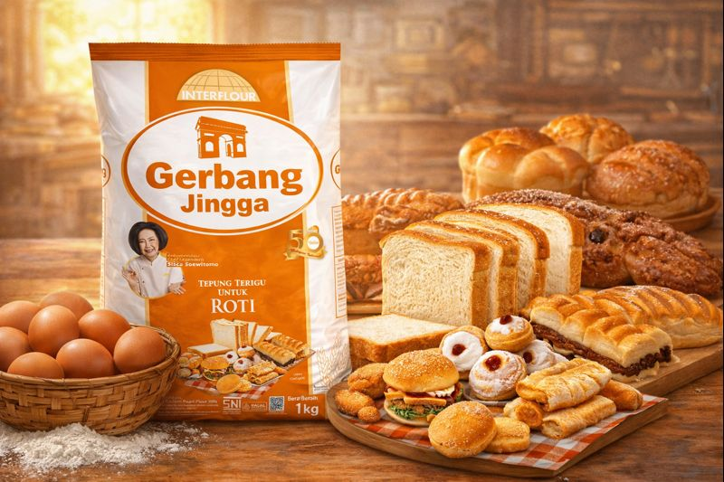 tepung terigu gerbang jingga dan roti